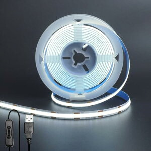5V USB COB LEDXgbvCg(XCb`t) 2M F 6500K 8mm x 320LEDs / M 8W / M CRI90 ʃe[vό`\ ؒf\ hIP20  ԏ Q Lb`z[ ItBX 
