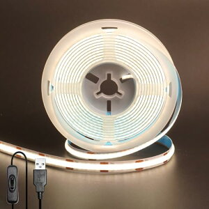 5V USB COB LEDXgbvCg(XCb`t) 3M i`zCg 4000K 8mm x 320LEDs / M 8W / M CRI90 ʃe[vό`\ ؒf\ hIP20  ԏ Q Lb`z[ ItBX