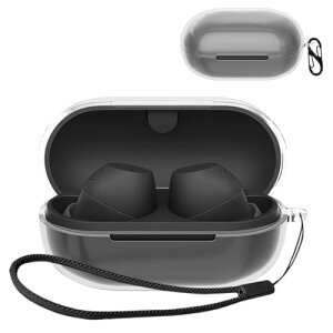 SONY WF-C710N �P�[�X �N���A ���� �y�� TPU �[�d�Ή� ���������܂� �����h�~�p�̃t�b�N�𓋍ڂ��� �y�� �L�Y�h�~ �h�k �h�o �ϏՌ� �����ɂ��� �_�炩�ȃV �Ռ� �z�� �X���� �\�t�g �P�[�X�J�o