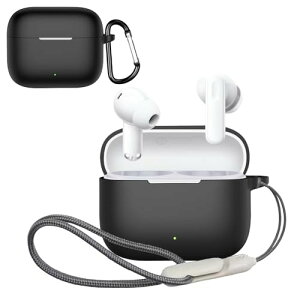 OPPO Enco Air4i �P�[�X �\�t�g �V���R�� �N�[�� �f�U�C�� �Ռ��z�� �h�� �h�o �y�� �����h�~�p�̃t�b�N�𓋍ڂ��� �X�����\�t�g �P�[�X�J�o�[ OPPO Enco Air4i �J�o�[ (�u���b�N) ��������