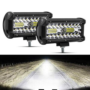 ���[�N���C�g 120W LED ��Ɠ� ���[�N���C�g ���p30�x�^�C�v 40�ALED 7�C���` �ԊO�� �_�Ƌ@�B 12V 24V���p �ėp �h�� �h�o �ϐk ������ �z���C�g 6000K 9600LM 2��