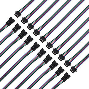 4�s�� 10�y�A SM JST �R�l�N�^�[ 15cm ���C���P�[�u�� �����R�[�h 10���X-10�I�X RGB5050 3528 WS2801 APA02�Ȃ�LED�e�[�v���C�g�p ��������