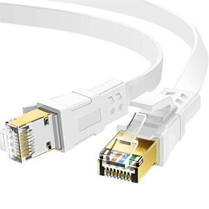 LAN�P�[�u�� 10m Cat7 ���� �C�[�T�l�b�g�P�[�u�� �E���g���t���b�g�P�[�u�� ���� STP �ܐ܂�h�~ RJ45�R�l�N�^ �M�K�r�b�g10Gbps / 600MHz �����b�L�R�l�N �^�z���C�g (10m) ��������