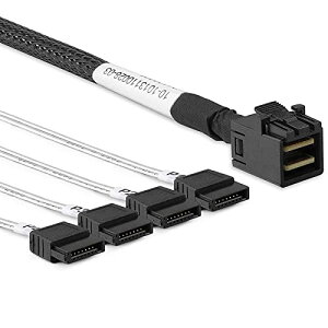 Mini SAS 6G���� HD SFF-8643 to 4X SATA 7pin �n�[�h�f�B�X�N �f�[�^�T�[�o�[RAID�P�[�u�� 0.5���[�g�� ��������