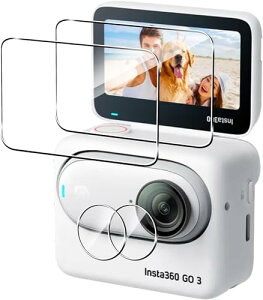 �y2+2���Z�b�g�z Insta360 Go3S �J�����t�B���� (2��) + �����Y�ی�t�B���� (2��) �����K���X�t�B���� �y2024�V�o��z ����0.3mm 2.5D �d�x9H �S�ʕی� �ώw�� ������ �����ߗ� ���{���Ɏq�f�ލ̗p ��U