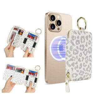 �J�[�h�P�[�X magsafe �J�[�h���� �X�^���h�@�\ �W�b�p�[ ���K���� �����O�t�� 7���J�[�h���[�\ iPhone 16 Pro Max / 16 Pro / 16 Plus / 16 iPhone 15 / 14 / 13 / 12�V���[�Y�Ή�-�z���C�g (�q���E��) ��������