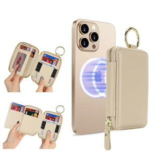 �J�[�h�P�[�X magsafe �J�[�h���� �X�^���h�@�\ �W�b�p�[ ���K���� �����O�t�� 7���J�[�h���[�\ iPhone 16 Pro Max / 16 Pro / 16 Plus / 16 iPhone 15 / 14 / 13 / 12�V���[�Y�Ή�-�x�[�W�� ��������