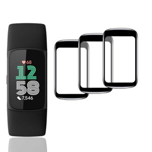 Fitbit charge6 �t�B���� 3�� �ی�t�B���� PET������ �Y�f�@�� 3D�Ȗ� �J�o�[ Fitbitcharge6 �t���ی�t�B���� �����ߗ� 3D�S�ʕی� �L�Y�h�~ ��U�h�~ �����x�^�b�` �ϏՌ� �w�� ����h�~ �[���C�A ��