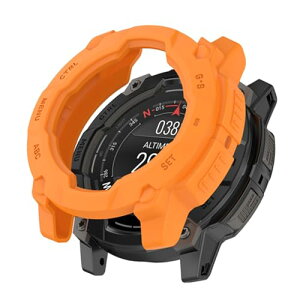 GARMIN Instinct 3 45mm �P�[�X �V���R�� �J�o�[ �ی�P�[�X �ϏՌ� �S�ʕی� �Ռ��z�� �ȈՒ��E �y�� ���ϋv �ی�J�o�[ �K�[�~�� (GARMIN) Instinct 3 Dual Power 45mm �Ή��I�����W) ��������