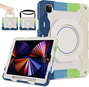 iPad Air 13�C���` (M3 2025 / M2 2024) / iPad Pro 12.9 ��6 / 5 / 4 / 3���� �P�[�X �ϏՌ� ���V�����_�[�t�� 360°��] �X�^���h �y�� ���[ �V���R�� �n�[�h �h�o ���킢�� �A�C�p�b�h�J�o�[ �L�b�Y �q�� �J��