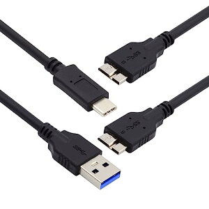 USB 3.1 USB-C Type C - Micro 3.0 ����� USB 3.0 Type-A �I�X - Micro 3.0 B �I�X �f�B�X�N SSD �f�[�^�P�[�u�� 15cm �P�[�u�� 2�{�Z�b�g ��������
