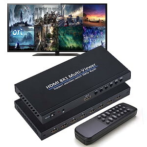 HDMI ��ʐ؂�ւ��� 8x1 1080p ��ʕ����ؑ֊� 8����1�o�� 4K 30Hz ��ʐ؂�ւ��� hdmi 8��� �����\�� HDMI��� �ؑ֊� �}���`�r���[�A�[ �e���r���X ����� DVD �v���W�F�N�^�[ �Q�[���@ �Ȃ� (��