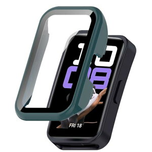 Huawei Band 10 / Band 9 / Band 8 �P�[�X �����K���X �ی� �J�o�[ �d���|��PC�f�� ��̉� �ϏՌ� ���h�~ �ϐF�h�~ �S�ʃJ�o�[ �S�ʕی� �X�}�[�g�E�H�b�` Huawei Band 10 / 9 / 8 �p (�O���[��) ��������