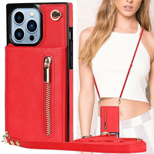 iPhone15 Plus �P�[�X ���|�� �񂩂� �΂߂��� �V�����_�[ ���z�^ �X�}�z�P�[�X �J�[�h���[ �蒠�^�P�[�X [�㉺�J] �J�o�[ ���u�� Qi���C�����X�[�d [���b�h] ��������