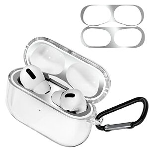 AirPods Pro2 �P�[�X [�V���o�[ �_�X�g�K�[�h�t��]AirPods Pro 2 �\�t�g TPU �P�[�X ������ �h�o �ϏՌ� �S�ʕی�J�o�[ �A�b�v���C���z�� �ی�P�[�X �J���r�i�t�� AirPods Pro2 �ی�P�[�X (�N���A) ����