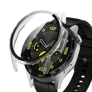Huawei Watch GT 4 46mm �P�[�X �����K���X �ی� �J�o�[ �d���|��PC�f�� ��̉� �ϏՌ� ���h�~ �ϐF�h�~ �S�ʃJ�o�[ �S�ʕی� �X�}�[�g�E�H�b�` Huawei Watch GT 4 46mm �p (�N���A) ��������