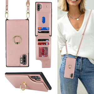 Galaxy Note 10 Pro �P�[�X �蒠�^ �X�}�z �V�����_�[ �N���X�{�f�B ���|�� �񂩂� �΂߂��� �V�����_�[�P�[�X RFID ���z�^ �w�� �|�P�b�g�t�� [�㉺�J] �J�[�h���[ ��]�����O ���C �s���N ��������