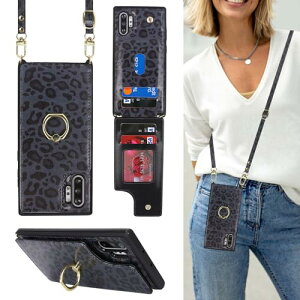 Galaxy Note 10 Pro �P�[�X �蒠�^ �X�}�z �V�����_�[ �N���X�{�f�B ���|�� �񂩂� �΂߂��� �V�����_�[�P�[�X RFID ���z�^ �w�� �|�P�b�g�t�� [�㉺�J] �J�[�h���[ ��]�����O ���C �u���b�N ������