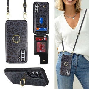 Galaxy A54 5G SC-53D SCG21 �P�[�X �蒠�^ �X�}�z �V�����_�[ �N���X�{�f�B ���|�� �񂩂� �΂߂��� �V�����_�[�P�[�X RFID ���z�^ �w�� �|�P�b�g�t�� [�㉺�J] �J�[�h���[ ��]�����O ���C �u���b�N 