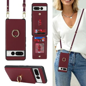 Google Pixel 7 Pro �P�[�X �蒠�^ �X�}�z �V�����_�[ �N���X�{�f�B ���|�� �񂩂� �΂߂��� �V�����_�[�P�[�X RFID ���z�^ �w�� �|�P�b�g�t�� [�㉺�J] �J�[�h���[ ��]�����O ���C ���b�h ��������