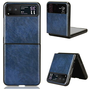 Motorola razr 40s / razr 40 �P�[�X �J�o�[ PU���U�[ ���^ �y�� �_�� �w��h�~ �C�菝�h�~ �����Y�ی� ���E�ȒP Motorola razr 40s / razr 40 �Ή��p �P�[�X (�u���[) ��������