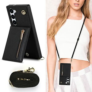 Galaxy S24 Plus �P�[�X �蒠�^ ���|�� �񂩂� �΂߂��� �V�����_�[�P�[�X ���z�^ �J�[�h���[ �V�����_�[ [�㉺�J] �J�o�[ ���u�� Qi ���C�����X�[�d�Ή� �X�g���b�v�t�� ���^ �y�� �u���b�N ����