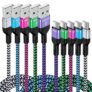 USB Type C �P�[�u�� 1.83m iPhone 16�[�d�P�[�u�� 3A�}���[�d QC3.0�^�C�vc�[�d�P�[�u�� ���ϋv �i�C���� iPhone 16 15�V���[�Y Galaxy A35 S24 Ultra A55 Motorola Moto G Stylus 5G 2024���̑�Android USB-C�@��Ή� 5�{*5�F 