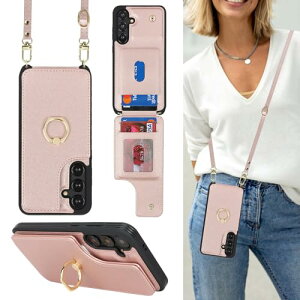 Galaxy S24 Plus �P�[�X �蒠�^ �X�}�z�P�[�X �V�����_�[ �N���X�{�f�B ���|�� �񂩂� �΂߂��� �w�ʃ|�P�b�g�t�� ���z�^ [�㉺�J] �V�����_�[ [RFID�@�\] �J�[�h���[ 360°��]�����O ���u ���C�@�\ 