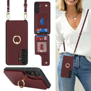 Galaxy S24 Plus �P�[�X �蒠�^ �X�}�z�P�[�X �V�����_�[ �N���X�{�f�B ���|�� �񂩂� �΂߂��� �w�ʃ|�P�b�g�t�� ���z�^ [�㉺�J] �V�����_�[ [RFID�@�\] �J�[�h���[ 360°��]�����O ���u ���C�@�\ 