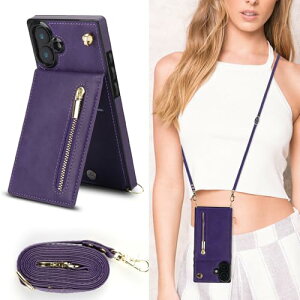 iPhone16 Plus �P�[�X �蒠�^ �X�}�z�P�[�X ���|�� �񂩂� �΂߂��� �V�����_�[�P�[�X ���z�^ �J�o�[ �J�[�h���[ [�㉺�J] Qi ���C�����X�[�d�Ή� �X�g���b�v�t�� �p�[�v�� ��������