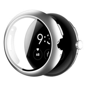 Google Pixel Watch 3 �P�[�X �ی�t�B���� ��̌^ �ی�J�o�[ �S�ʕی� PC�f�� �����ȒP �ϏՌ� �����ߗ� �w��h�~ (41mm,�V���o�[) ��������