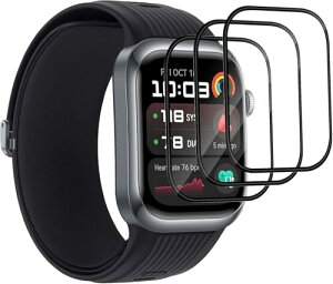 HUAWEI WATCH D2 �t�B���� [3���Z�b�g] PMMA+PC���f�� �S�ʕی�t�B���� ��U�h�~ �C�A�h�~ HUAWEI WATCH D2 (�u���b�N) ��������