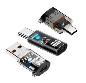 Type C �X�}�[�g LED USB-C ���� USB3.2 Type-A �A�_�v�^�[ OTG 10Gbps 40Gbps 120W 240W �f�[�^�����[�d�e�X�^�[ ���o�� 3�� ��������