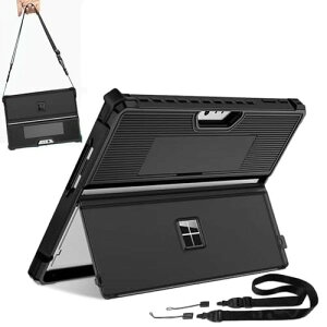 Surface Pro 10 �P�[�X Surface Pro 9�P�[�X �V�����_�[�X�g���b�v �n���h�X�g���b�v&�u���P�b�g�J�o�[�t�� �ϏՌ� �}�C�N���\�t�gPro9 Pro10 �ی�J�o�[�I�[���C������ �X�^���h�@�\ ���^ �y�� �L�[�{