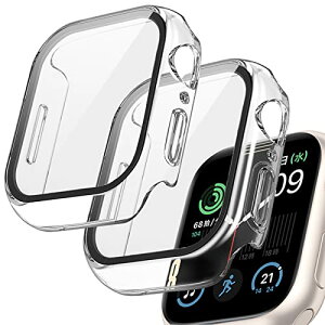 �y2����z Apple Watch �J�o�[ Series 10 / 9 / 8 / 7 / 6 / 5 / 4 / Se2 / Se �A�b�v���E�H�b�` �P�[�X 44mm �h�� PC�f�ނƃK���X�t�B������̌^ iwatch �ی�J�o�[ �ϏՌ� �����^ ���� �y�� 9H�d�x �����ߗ� �S