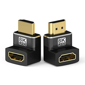 HDMI 2.1 �A�_�v�^�[ 90�x+270�x L�^�ϊ� 8K@60Hz 4K@120Hz ���p �I�X-���X �����A�_�v�^�[ PS4 / PS5 / HDTV / �v���W�F�N�^�[ / Xbox / TV �{�b�N�X / ���b�v�g�b�v / ���̑��ɑΉ� (2�Z�b�g) ��������