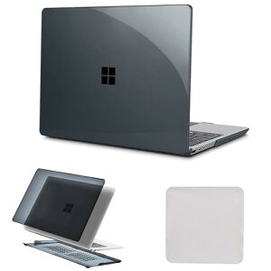 Microsoft Surface Laptop 5 4 3 (13.5�C���`) �P�[�X �ی�P�[�X PC ���^ �y�� �ϏՌ��� ���h�~ �r�M���݌v (�N���X�^���u���b�N)