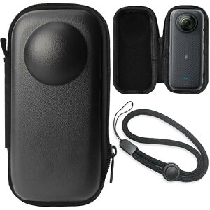 Insta360 X5 / X4 �A�N�V�����J���� ���[�P�[�X �h�� �|�[�^�u���~�j �ی� �n�[�h PU�P�[�X �n�[�h�P�[�X ���s ���[�P�[�X �A�N�Z�T���[ �h�o �h�H �y�� (X5 / X4-black PU case)