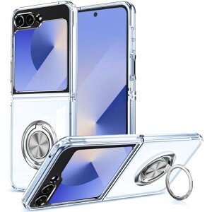 Galaxy Z Flip6 �P�[�X �N���A �����O�t�� �ϏՌ� ���� TPU �o���p�[�P�[�X �M�����N�V�[ Z Flip 6 SC-54E �ی�J�o�[ ���^ �y�� ���ϖh�~ �X�^���h�@�\ �ԍڃz���_�[�S�ʕی� �C�菝�h�~ �w��h�~ ��