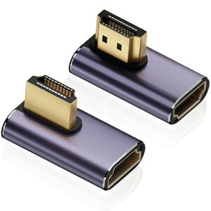 HDMI L���R�l�N�^ hdmi l�^�ϊ��A�_�v�^ 2�Z�b�g L�� U�� �����A�_�v�^ 2���f�� �I�X-���X 48Gbps 2.18K@60Hz 4K@120Hz �e���r HDR �t��HD (L-�A�_�v�^�[�Y) ��������