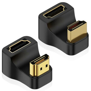 HDMI L���R�l�N�^ hdmi l�^�ϊ��A�_�v�^ 2�Z�b�g L�� U�� �����A�_�v�^ 2���f�� �I�X-���X 48Gbps 2.18K@60Hz 4K@120Hz �e���r HDR �t��HD (U-�A�_�v�^�[�Y) ��������