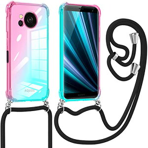 AQUOS Sense7 �P�[�X �V�����_�[ �O���f�[�V���� �N���A �X�g���b�v�t�� SH-53C SHG10�P�[�X �ϏՌ� ���^ TPU ���߉\ �l�b�N ���|�� ��|�� �΂߂����P�[�X ���ϖh�~ �y�� �\�t�g ��̌^ ���킢�� 