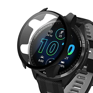 Garmin Forerunner 965 �P�[�X �����K���X�t�B���� �ی� �J�o�[ �d���|��PC�f�� ��̉� �ϏՌ� ���h�~ �ϐF�h�~ �S�ʃJ�o�[ �S�ʕی� �X�}�[�g�E�H�b�` Garmin Forerunner 965 (�u���b�N)