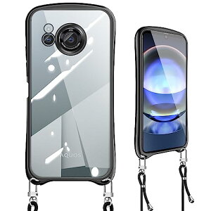 AQUOS R8 �P�[�X �N���A �V�����_�[ R8 SH-52D �J�o�[ ���|�� ��|�� �X�g���b�v�t�� �l�b�N �R�t�� �΂߂��� ��|�� ���^ �y�� �ϏՌ� TPU �o���p�[ �V���R�� �؍� ���� ���킢�� ���b�L���H �A�N