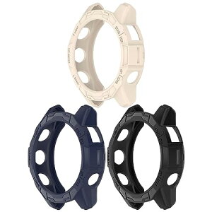Garmin Epix Pro Gen 2 47mm / Fenix 7 Pro / Fenix 7 �P�[�X TPU �ی�P�[�X �J�o�[ �E�H�b�`�t���[���v���e�N�^�[ �V�F���A�N�Z�T���[ (�u���b�N+�u���[+�X�^�[���C�g)