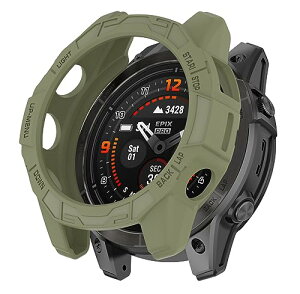 Garmin Fenix 7X Pro �P�[�X �J�o�[ �ی�P�[�X Epix Pro 51mm TPU�S�� �ی�J�o�[ �ϏՌ� �A�N�Z�T���[ (�A�[�~�[�O���[��)