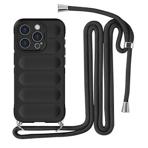 iPhone 15 Pro Max �P�[�X �l�b�N�X�g���b�v �ϏՌ� ���|�� �΂߂��� ��|�� ��|�� �J�o�[ iPhone 15 Pro Max �X�}�z�P�[�X �V���R�� TPU �X�g���b�v�t�� �y�� ���������\ ���O���\ �w��h�~ ����