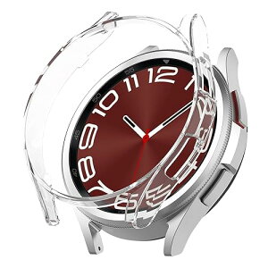 Galaxy Watch 6 Classic 43mm �P�[�X �ی� �J�o�[ PC�f�� �ϏՌ� ���h�~ �ϐF�h�~ �y�� �ϏՌ� ���t���ȒP �L�Y�h�~ �h�o �M�����N�V�[ Samsung Galaxy Watch 6 Classic 43mm �p (�N���A)
