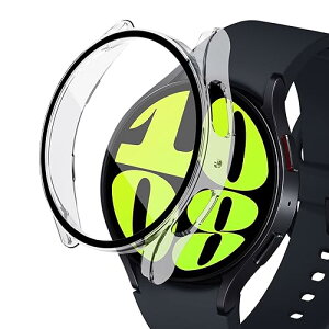 Galaxy Watch 6 44mm �P�[�X �����K���X�t�B���� �ی� �J�o�[ �d���|��PC�f�� ��̉� �ϏՌ� ���h�~ �ϐF�h�~ �S�ʃJ�o�[ �S�ʕی� �X�}�[�g�E�H�b�` Samsung Galaxy Watch 6 44mm �p (�N���A)