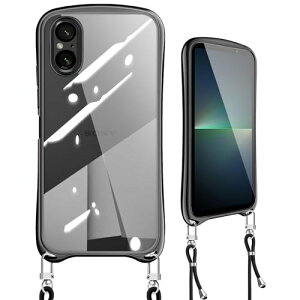 Xperia 5 V �P�[�X �V�����_�[ �N���A �X�g���b�v�t�� SO-53D ���|�� ��|�� Sony Xperia 5V �J�o�[ ��|�� �΂߂��� �R�t�� �ϏՌ� TPU ���b�L���H �V���R�� ���^ �y�� �X�}�z�P�[�X (�u���b�N)